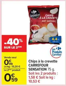 Carrefour Chips à la crevette CARREFOUR SENSATION 75 g offre