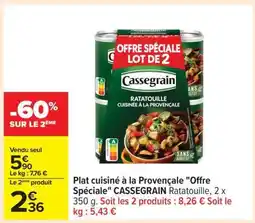Carrefour Plat cuisiné à la Provençale Offre Spéciale CASSEGRAIN Ratatouille offre