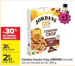 Carrefour Céréales Country Crisp JORDANS offre