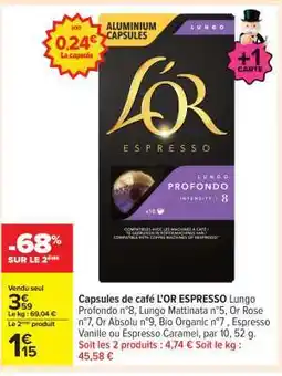 Carrefour Capsules de café L'OR Espresso offre
