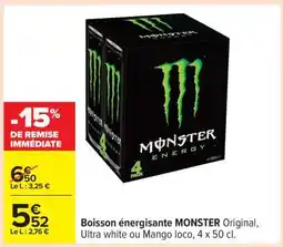 Carrefour Boisson Energisante Monster offre
