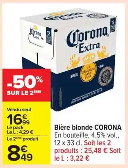 Carrefour BIÈRE BLONDE “CORONA” offre