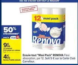 Carrefour Essuie-tout 'Maxi Pack' RENOVA offre