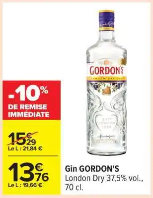 Carrefour Gin Gordon's offre