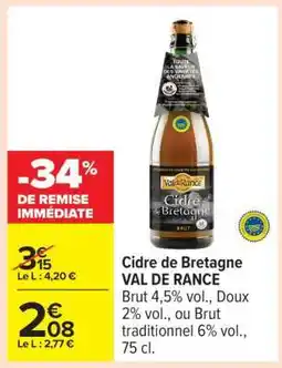 Carrefour Cidre de Bretagne VAL DE RANCE offre