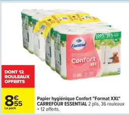 Carrefour Papier hygiénique Confort Format XXL CARREFOUR ESSENTIAL offre