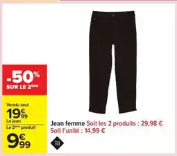 Carrefour Jean femme offre