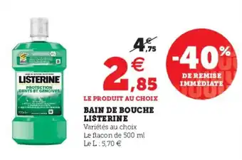 Super U Bain de Bouche Listerine offre
