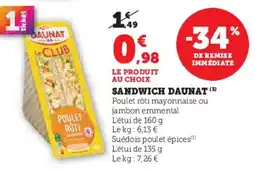 U Express Sandwich daunat offre