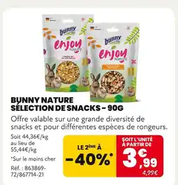 Animalis BUNNY NATURE Sélection de snacks - 90g offre