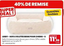Animalis LEEBY Sofa volutes beige pour chiens - S offre