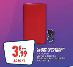 Bureau Vallée Agenda Quinzainier de Poche 12 Mois offre