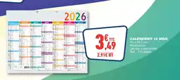 Bureau Vallée Calendrier 12 mois offre
