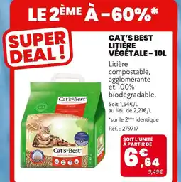 Animalis CAT’S BEST Litière végétale - 10L offre