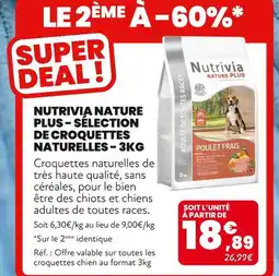 Animalis NUTRIVIA NATURE PLUS Sélection de croquettes naturelles – 3kg offre