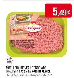 Match TENDRIADE moelleux au veau offre