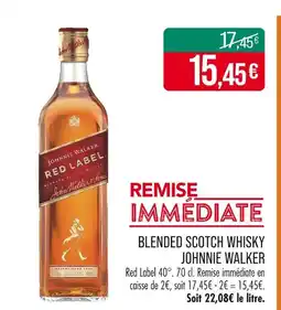 Match JOHNNIE WALKER Blended scotch whisky offre