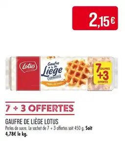 Match Lotus gaufre de liège offre