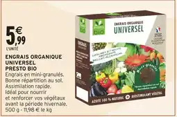Intermarché Presto Bio Engrais Organique Universel offre