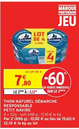 Intermarché PETIT NAVIRE Thon naturel démarche responsable offre