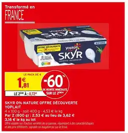 Intermarché YOPLAIT Skyr 0% Nature offre