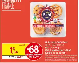 Intermarché BLINI 16 Blinis Cocktail offre