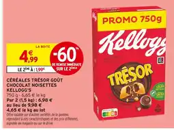 Intermarché KELLOGG'S CÉRÉALES TRÉSOR GOÛT CHOCOLAT NOISETTES offre