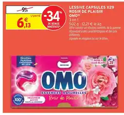 Intermarché OMO Lessive capsules x29 rosir de plaisir offre