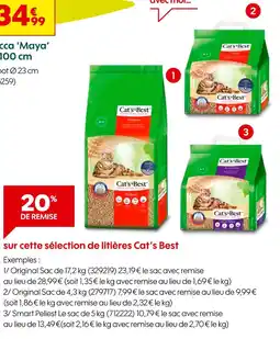 Truffaut Cat's Best 20% de remise sur cette sélection de litières Cat’s Best offre