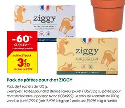 Truffaut Ziggy Pâtées pour chat stérilisé saveur poulet offre