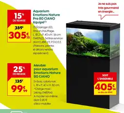 Truffaut Ciano Aquarium Emotions Nature Pro 80 équipé offre