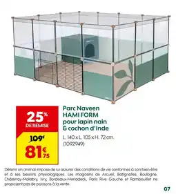 Truffaut HAMI FORM Parc Naveen pour lapin nain & cochon d’Inde offre