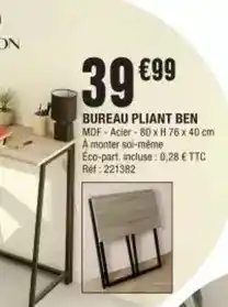 La Foir'Fouille Bureau pliant ben offre
