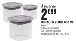 La Foir'Fouille Bocal en verre 650 ml offre