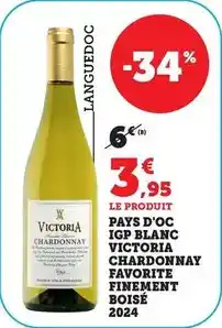 Bi1 Pays d'oc igp blanc chardonnay offre