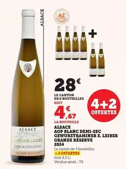Bi1 Alsace aop blanc demi-sec gewurztraminer e. leiser grande réserve offre