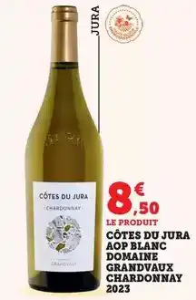 Bi1 Côtes du jura aop blanc domaine grandvaux chardonnay 2023 offre