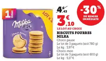 U Express Biscuits fourres milka offre