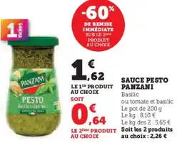 U Express Sauce pesto panzani offre