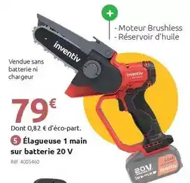 Mr Bricolage Inventiv - elagueuse 1 main sur batterie 20 v offre