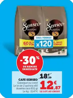 Super U Cafe senseo offre