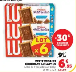 Super U Petit ecolier chocolat au lait lu offre