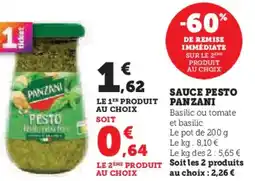 Super U Sauce pesto panzani offre