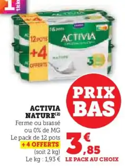 Super U Activia nature offre