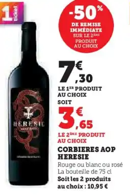 Super U Corbieres aop heresie offre