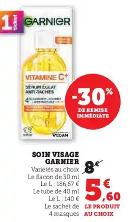 Super U Soin visage garnier offre