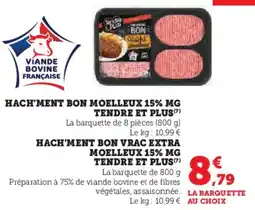 Super U Hach'ment bon moelleux 15% mg tendre et plus offre