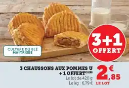 Super U 3 chaussons aux pommes u offre