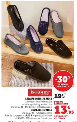 Super U Chaussons femme isotoner offre