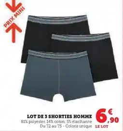 Super U Lot de 3 shorties homme offre